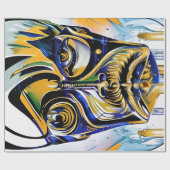 Abstract gezicht van een vreemdeling cadeaupapier (Vlak)