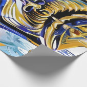 Abstract gezicht van een vreemdeling cadeaupapier (Hoek)