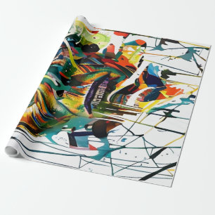 Abstract gezicht van een vreemdeling cadeaupapier