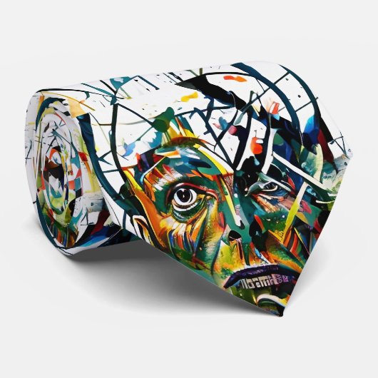 Abstract gezicht van een vreemdeling stropdas (Opgerold)