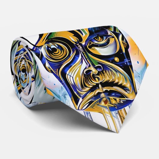 Abstract gezicht van een vreemdeling stropdas (Opgerold)