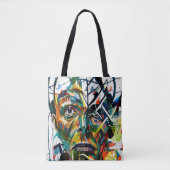 Abstract gezicht van een vreemdeling tote bag (Voorkant)