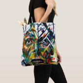 Abstract gezicht van een vreemdeling tote bag (Dichtbij)