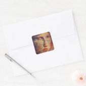 Abstract gezicht vierkante sticker (Envelop)