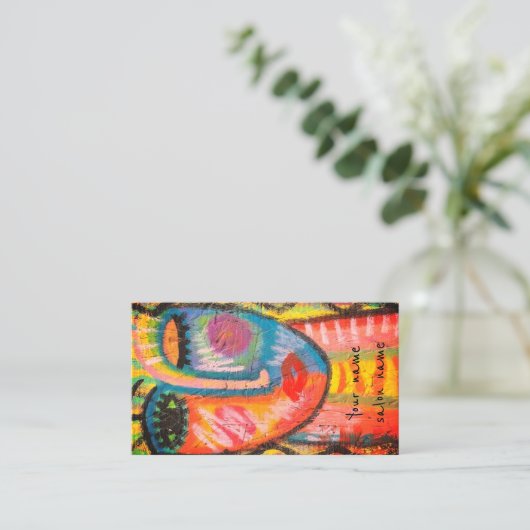 Abstract gezicht visitekaartje (Staand voorkant)