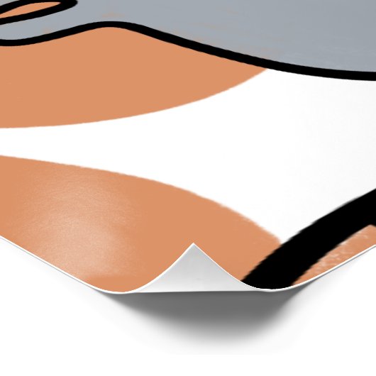 ABSTRACT GEZICHT WALLART PERFECT POSTER (Hoek)