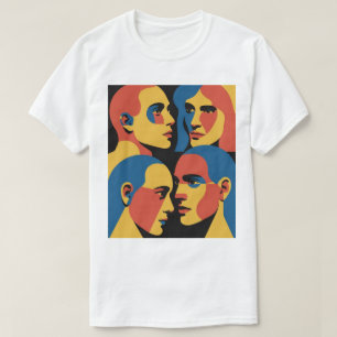 Abstract Gezichten Raster Kunstprint, Menselijke G T-shirt