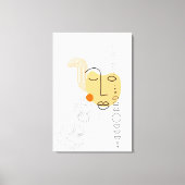 Abstract Gezichtskunst geel met cirkelpatroon Canvas Afdruk (Voorkant)