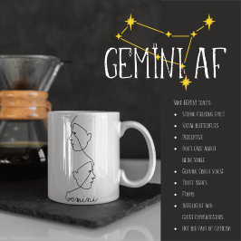 Abstract gezichtsprofiel Art Gemini Zodiac Sign Mok