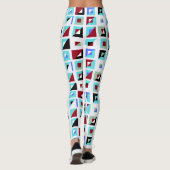 Abstract Ghost White Mosaic Pattern Leggings (Achterkant)