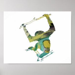 Abstract Gibbon silhouet Poster