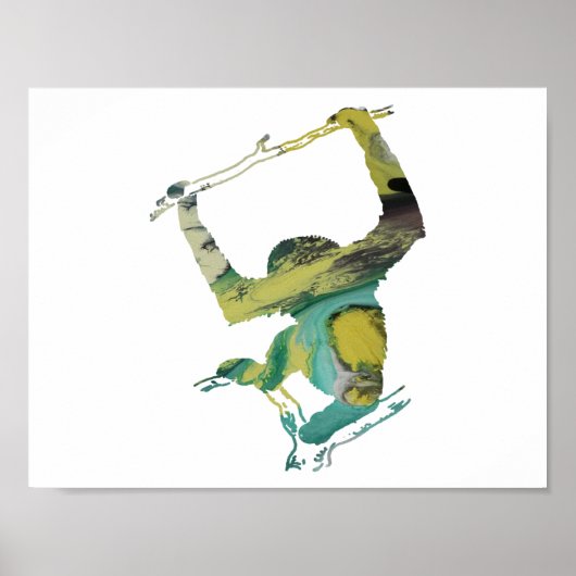 Abstract Gibbon silhouet Poster (Voorkant)