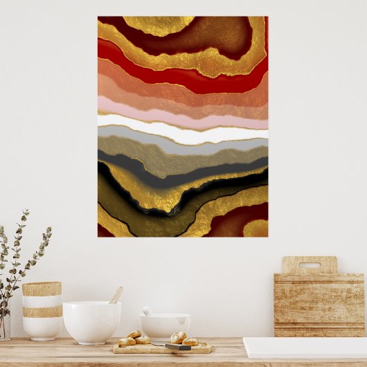 Abstract Gilded Agate Poster (Keuken)