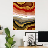 Abstract Gilded Agate Poster (Thuiskantoor)
