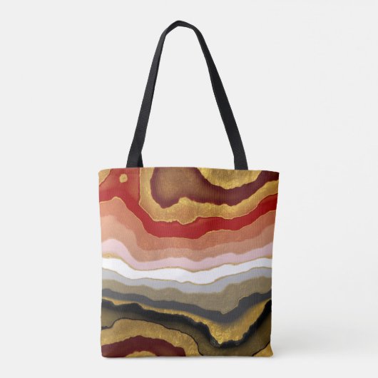 Abstract Gilded Agate Tote Bag (Achterkant)