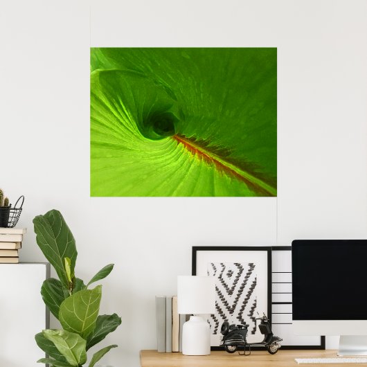 Abstract Ginger Leaf Spiral Poster (Thuiskantoor)