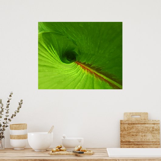 Abstract Ginger Leaf Spiral Poster (Keuken)