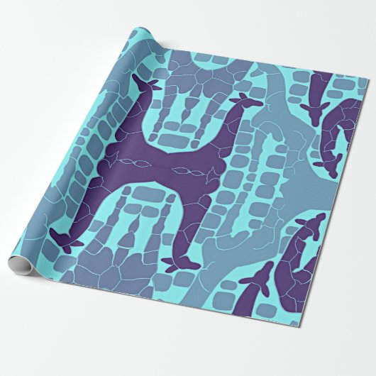 Abstract Giraffe Patroon Cadeaupapier (Uitgerold)