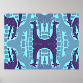 Abstract Giraffe Patroon Poster (Voorkant)