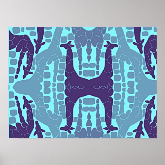 Abstract Giraffe Patroon Poster (Voorkant)