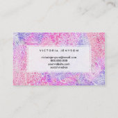Abstract Girly Paars Pink Paisley Sketch Patroon Visitekaartje (Achterkant)