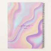 Abstract Girly Pink Yellow Iridescent Holographic Planner (Achterkant)