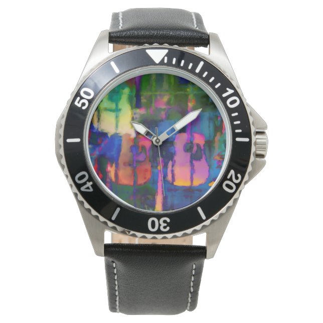 Abstract gitaarontwerp horloge (Voorkant)