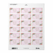 Abstract glam roze en gouden textuur effect etiket (Full Sheet)