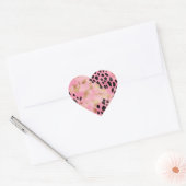 Abstract Glam Roze Goud Zwart Leopard Print Hart Sticker (Envelop)