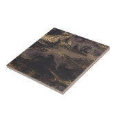 Abstract glam zwart en gouden textuur effect tegeltje (Zijkant)