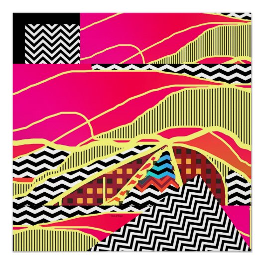 Abstract Glanzend Landschap Poster (Voorkant)