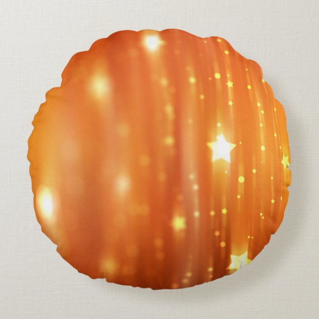 abstract glanzend oranje achtergrond abstract, kun rond kussen (Voorkant)