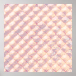 Abstract glanzend pastelkleurig vierlobbig patroon poster