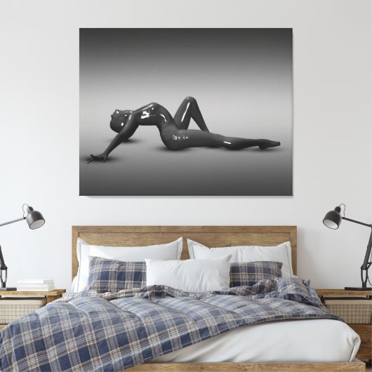 Abstract glanzend vrouw figuur posed canvas afdruk (Insitu (Slaapkamer))