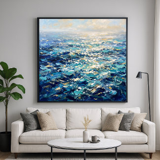 Abstract Glanzende Oceaan - Impressionistische Sti Poster