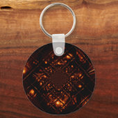 Abstract Glas Fractal Sleutelhanger met Vuur (Voorkant)