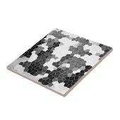 Abstract Glas in lood Black White Grey Mosaic Tegeltje (Zijkant)