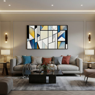 Abstract Glas in lood Canvas Afdruk