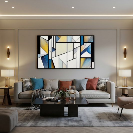 Abstract Glas in lood Canvas Afdruk