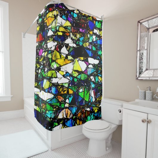 Abstract Glas in lood Douchegordijn (In situ)