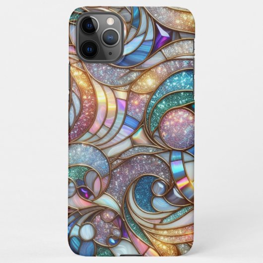 Abstract Glas in lood Floral Art Pattern iPhone Hoesje (Achterkant)