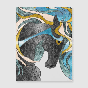 Abstract Glas in lood Horse Art - Moderne paarden
