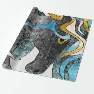 Abstract Glas in lood Horse Art - Moderne paarden Cadeaupapier
