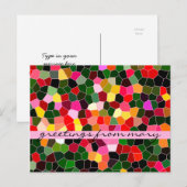 Abstract Glas in lood kleurrijke groene roze mozaï Briefkaart (Voorkant / Achterkant)