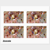 Abstract Glas in lood Koperzilver Metalen Munten Rechthoekige Sticker (Vel)