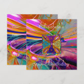 Abstract Glas in lood met aanroepingkleur Kaart (Voorkant / Achterkant)