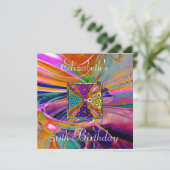 Abstract Glas in lood met aanroepingkleur Kaart (Staand voorkant)