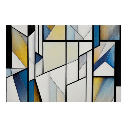 Abstract Glas-in-lood Perfect Poster (Voorkant)