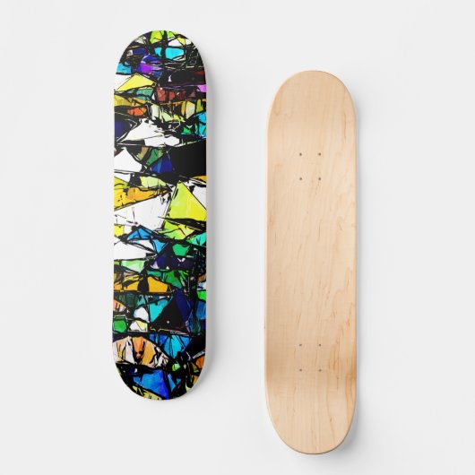 Abstract Glas in lood Persoonlijk Skateboard (Voorkant)