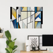 Abstract Glas-in-Lood Poster (Thuiskantoor)